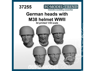 FC MODEL TREND accessoire résine 37255 Têtes Allemandes avec casque M38 WWII 1/35