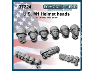 FC MODEL TREND accessoire résine 37224 Têtes U.S. avec casque M1 WWII 1/35