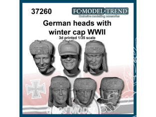 FC MODEL TREND accessoire résine 37260 Têtes Allemandes avec bonnet hiver WWII 1/35