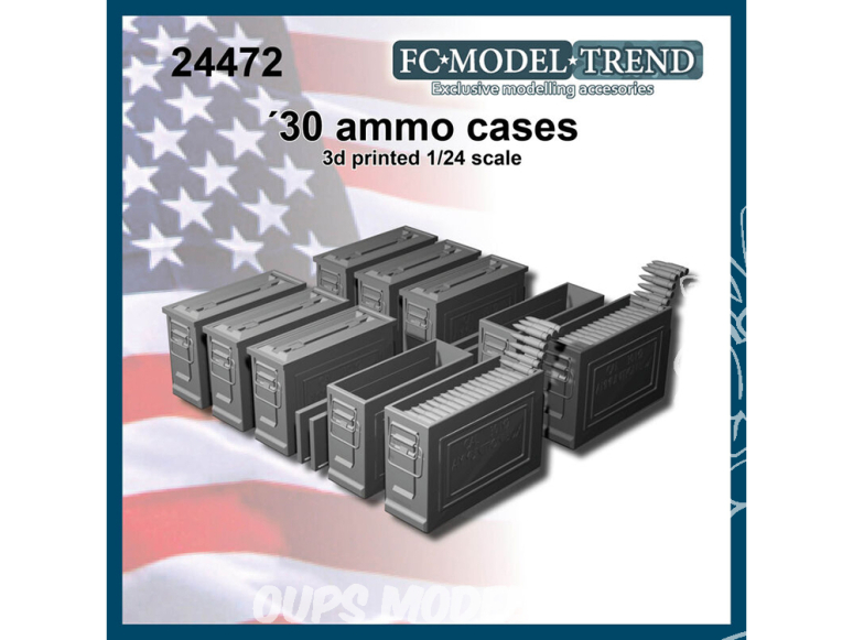 FC MODEL TREND accessoire résine 24472 Caisses de munitions .30 pour Browning M1919 1/24