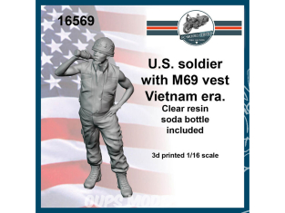 FC MODEL TREND figurine résine 16569 Soldat U.S. avec Veste M69 Vietnam 1/16