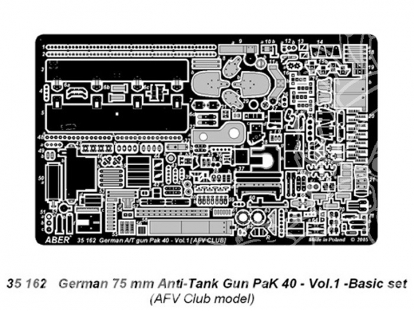 Aber 35162 German 75mm Anti-tank Gun Pak 40 1/35