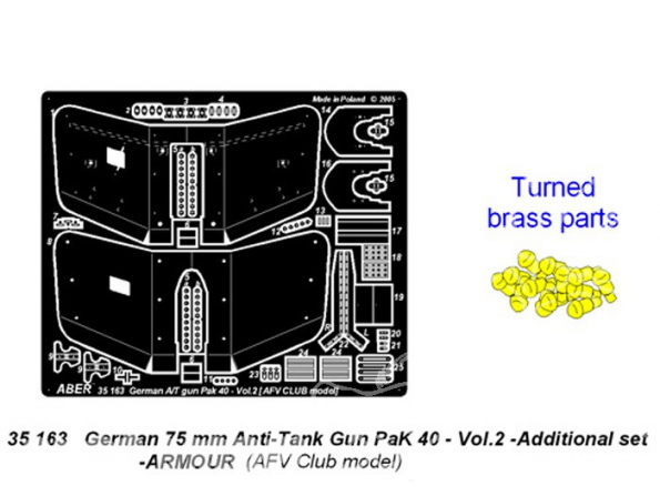 Aber 35163 German 75mm Anti-tank Gun Pak 40 1/35