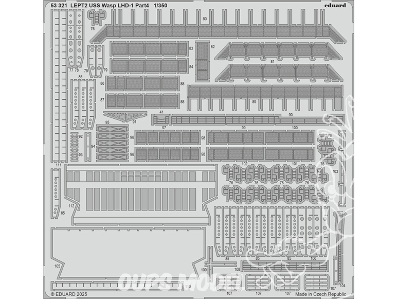 Eduard photodecoupe bateau 53321 USS Wasp LHD-1 Partie 4 Trumpeter 1/350