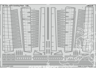 EDUARD photodecoupe avion 481157 Volets d'atterrissage F4F-4 Wildcat Academy 1/48