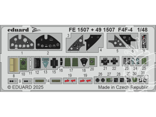 EDUARD photodecoupe avion 491507 Amélioration F4F-4 Wildcat Academy 1/48