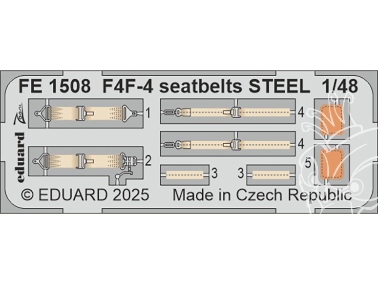 EDUARD photodecoupe avion FE1508 Harnais métal F4F-4 Wildcat Academy 1/48