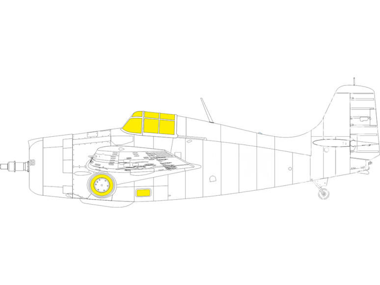 Eduard Express Mask EX1095 F4F-4 Wildcat TFace Academy 1/48