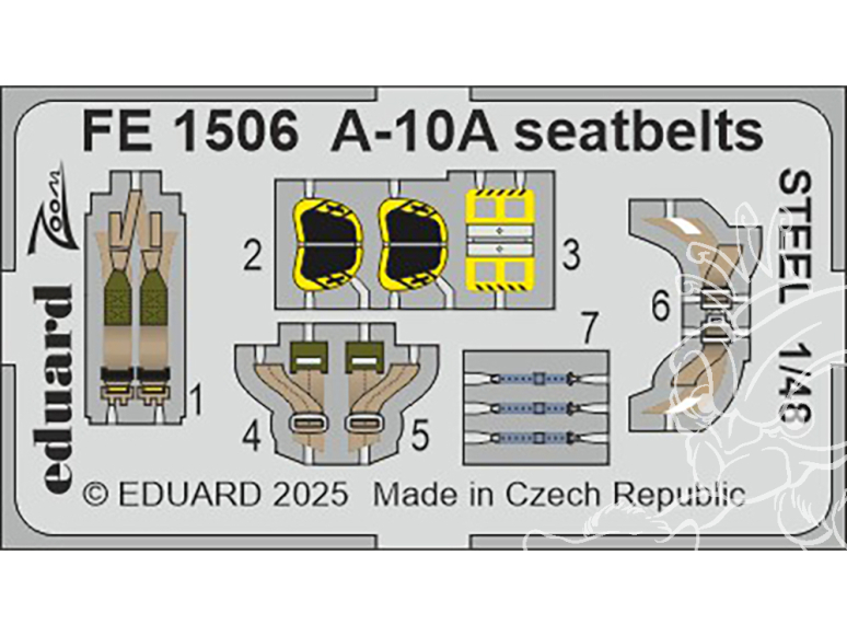 EDUARD photodecoupe avion FE1506 Harnais métal A-10A Great Wall Hobby 1/48