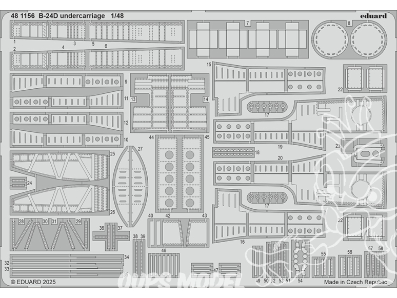 EDUARD photodecoupe avion 481156 Undercarriage B-24D Hobby Boss 1/48