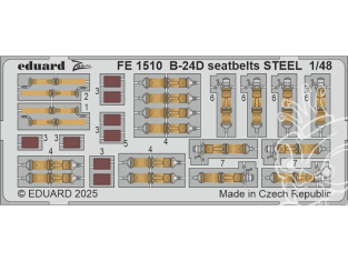 EDUARD photodecoupe avion FE1510 Harnais métal B-24D Hobby Boss 1/48