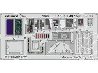 EDUARD photodecoupe avion FE1503 Zoom amélioration F-35C Tamiya 1/48