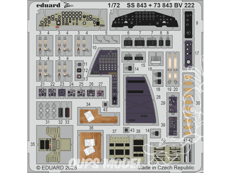 Eduard photodecoupe avion 73843 Amélioration BV 222 Revell 1/72