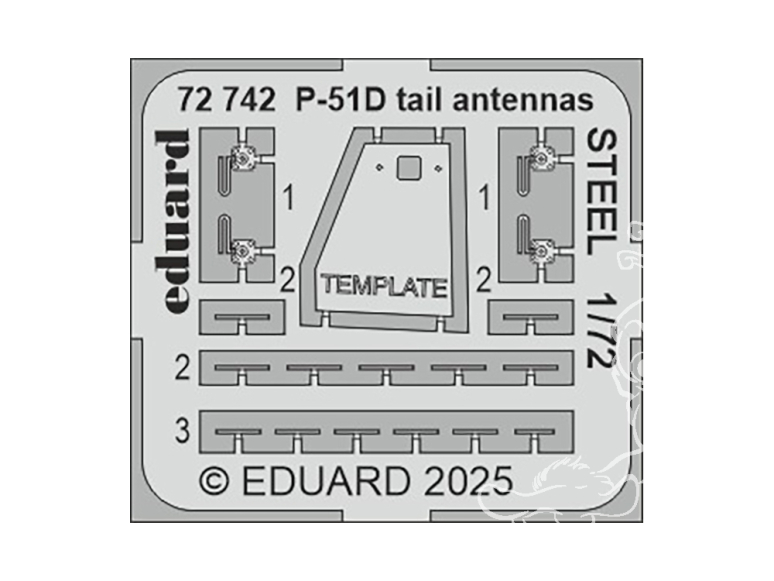 Eduard photodecoupe avion 72472 Antennes de queue P-51D 1/72