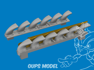 Eduard kit d'amelioration brassin Print 672406 Echappements Messerschmitt Bf 109G-6 Tamiya 1/72