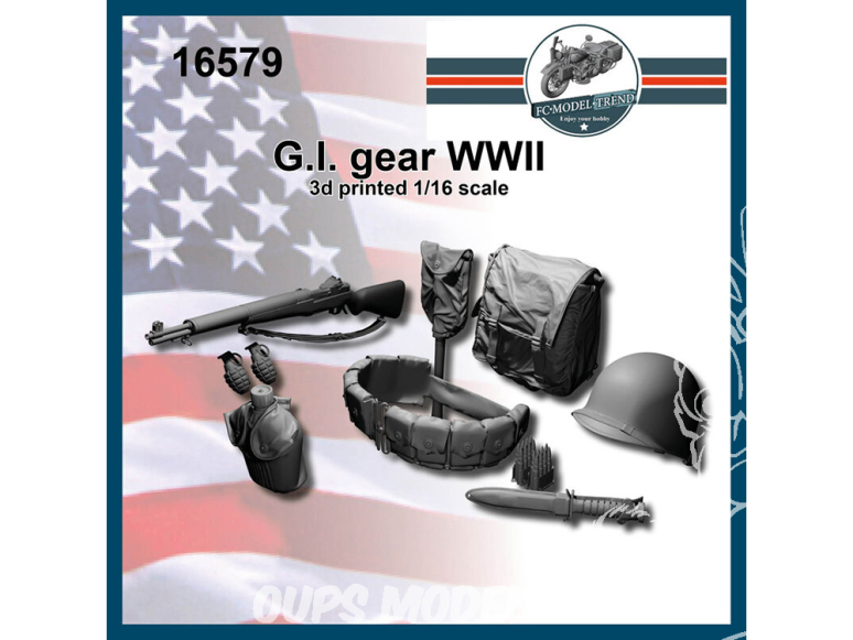 FC MODEL TREND accessoire résine 16579 Equipement G.I. US WWII 1/16