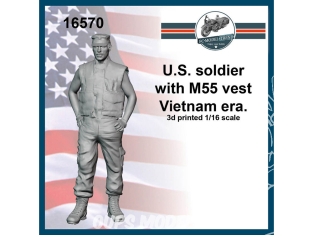 FC MODEL TREND figurine résine 16570 Soldat U.S. avec Veste M55 Vietnam 1/16