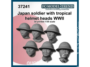 FC MODEL TREND accessoire résine 37241 Têtes Japonaises avec casque tropical WWII 1/35