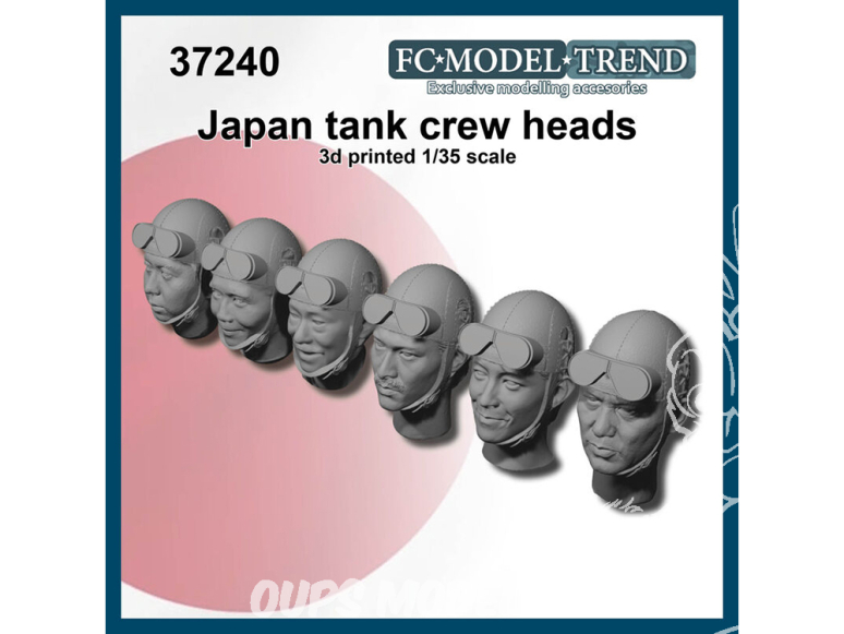 FC MODEL TREND accessoire résine 37240 Têtes Japonaises tankistes WWII 1/35