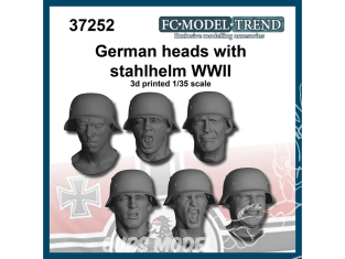 FC MODEL TREND accessoire résine 37252 Têtes Allemandes avec casque Stahlhelm WWII 1/35