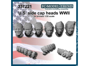 FC MODEL TREND accessoire résine 37221 Têtes U.S. avec casquette de côté 1/35