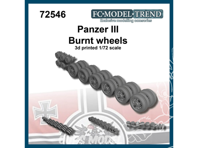 FC MODEL TREND accessoire résine 72546 Roues brulées Panzer III 1/72