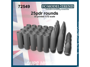 FC MODEL TREND accessoire résine 72549 Munitions rondes 25pdr 1/72