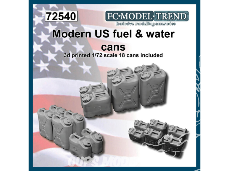 FC MODEL TREND accessoire résine 72540 Bidons d'essence et d'eau US moderne 1/72