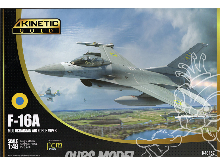 Kinetic maquette avion K48157 F-16A MLU Ukrainian Air Force Viper Gold edition 1/48