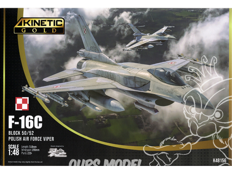 Kinetic maquette avion K48156 F-16C Block 50/52 Polish Air Force (with CFT) Gold edition 1/48