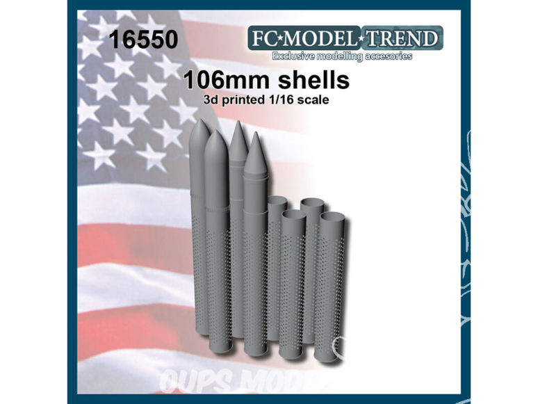 FC MODEL TREND accessoire résine 16550 Munitions 106mm 1/16