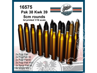 FC MODEL TREND accessoire résine 16575 Munitions rondes 5cm Pak 38 Kwk 39 1/16