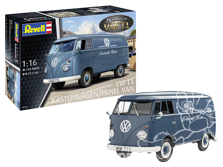 Revell maquette voiture 07742 VW T1 Panel Van - 75 Years of the VW T1 1/16