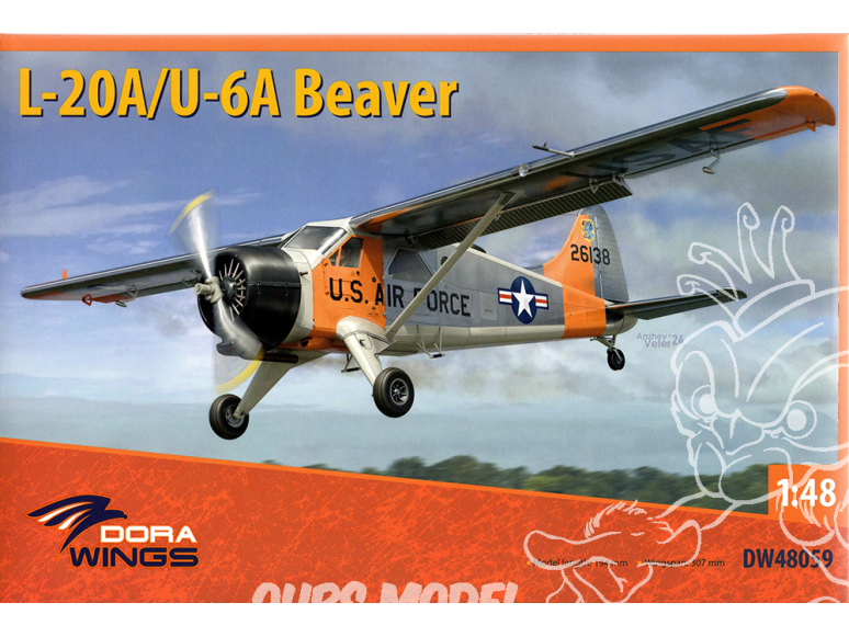 Dora Wings maquette avion DW48059 De Havilland L-20A/U-6A Beaver 1/48