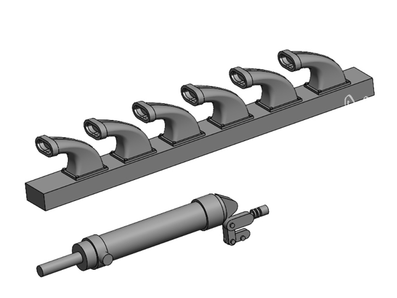 ASK Art Scale Kit accessoire A72014 Echappements & vérin hydraulique pour train Messerschmitt Me 109F/G Eduard 1/72