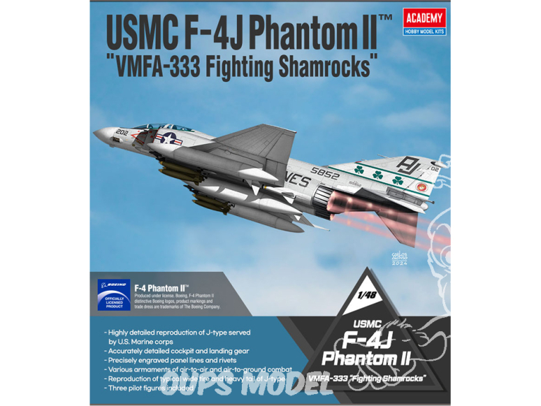 Academy maquette avion 12356 USMC F-4J Phantom II "VMFA-333 Fighting Shamrocks" 1/48