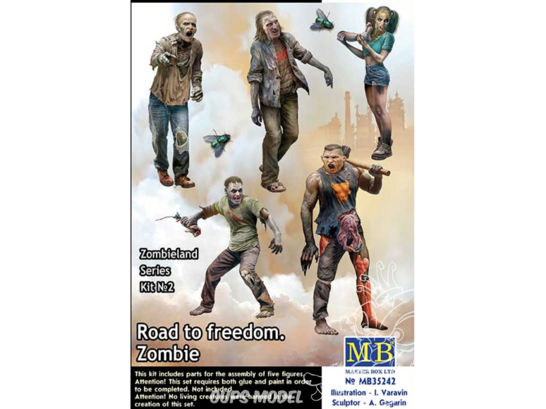 Master Box maquette militaire 35242 Zombieland serie kit N°2 Road to Freedom Zombie 1/35