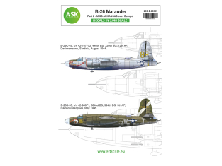 ASK Art Scale Kit Décalcomanies D48059 B-26 Marauder Partie 2 - Miss Arkansas over Europe 1/48