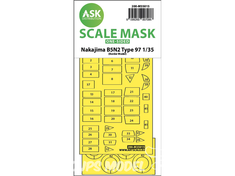 ASK Art Scale Kit Mask M35015 Nakajima B5N2 Type 97 Border Model Recto 1/32