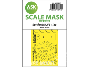 ASK Art Scale Kit Mask M35017 Spitfire Mk.Vb Border Model Recto 1/32