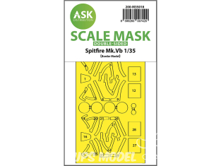 ASK Art Scale Kit Mask M35018 Spitfire Mk.Vb Border Model Recto Verso 1/32