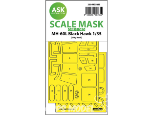 ASK Art Scale Kit Mask M35019 MH-60L Black Hawk Kitty Hawk Recto 1/32