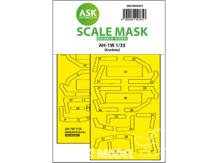 ASK Art Scale Kit Mask M35021 AH-1W Academy Recto Verso 1/32