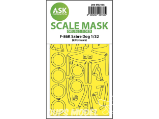 ASK Art Scale Kit Mask M32106 F-86K Sabre Dog Kitty Hawk Recto Verso 1/32