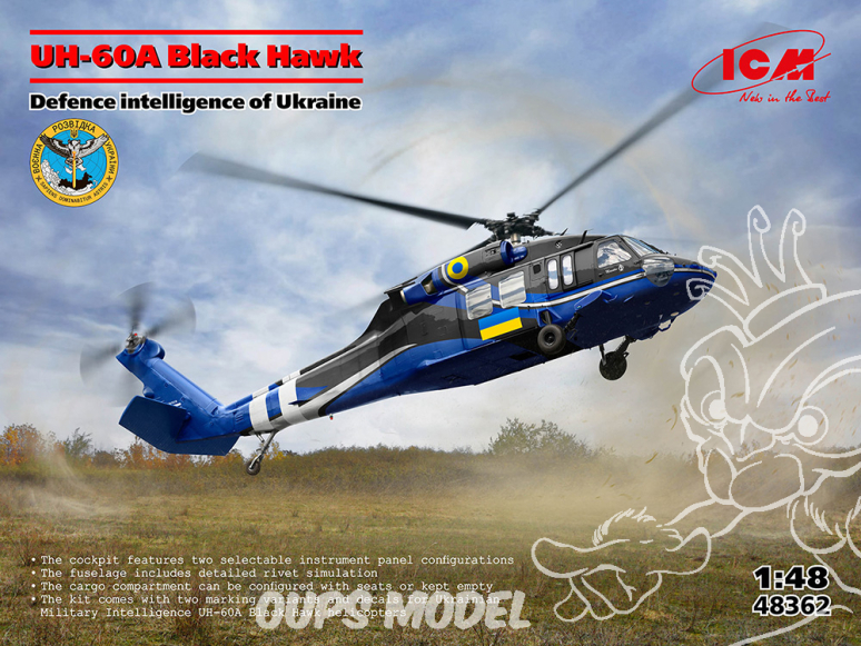 Icm maquette helicoptére 48362 UH-60A Black Hawk 1/48