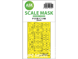 ASK Art Scale Kit Mask M48244 P-51B/C Eduard Recto Verso 1/48