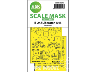 ASK Art Scale Kit Mask M48248 B-24J Liberator Hobby Boss Recto 1/48