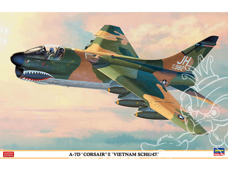 Hasegawa maquette avion 07539 A-7D Corsair II « Camouflage Vietnam » 1/48