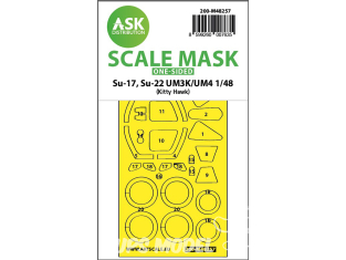 ASK Art Scale Kit Mask M48257 Sukhoi Su-17 - Su-22 UM3K/UM4 Kitty Hawk Recto 1/48