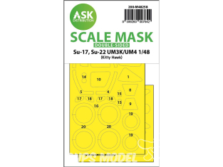 ASK Art Scale Kit Mask M48258 Sukhoi Su-17 - Su-22 UM3K/UM4 Kitty Hawk Recto Verso 1/48